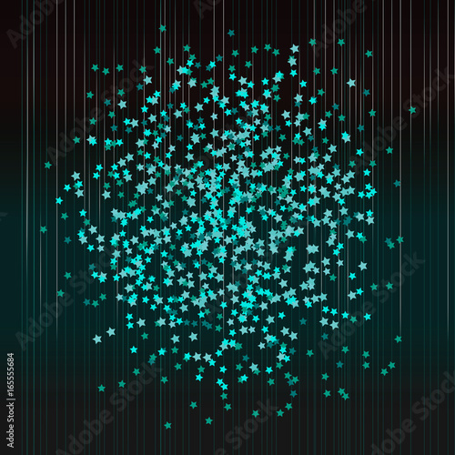 Festive confetti. Abstract turquoise background