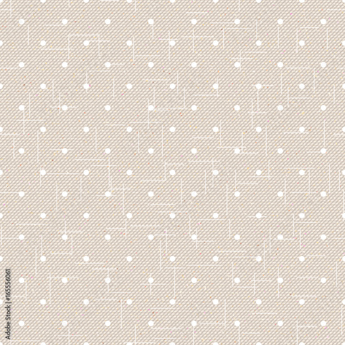 Realistic seamless cotton sailcloth texture. Abstract rough sackcloth fabric. Beige linen canvas dotted texture. Vector design.