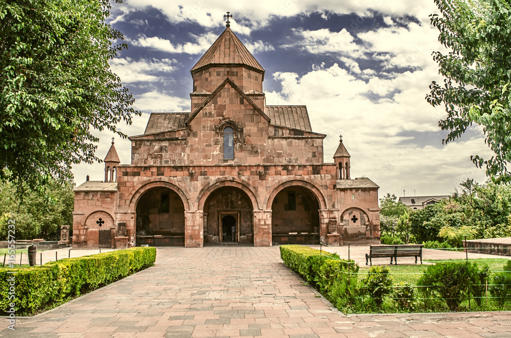 Facade of the Church with a three-nave domed Basilica of St. Gayane in Echmiadzin

