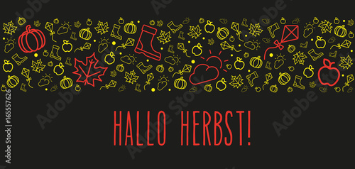 Grußkarte mit Hallo Herbst