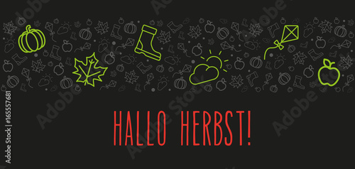 Herbst Grußkarte mit Vektor Icons