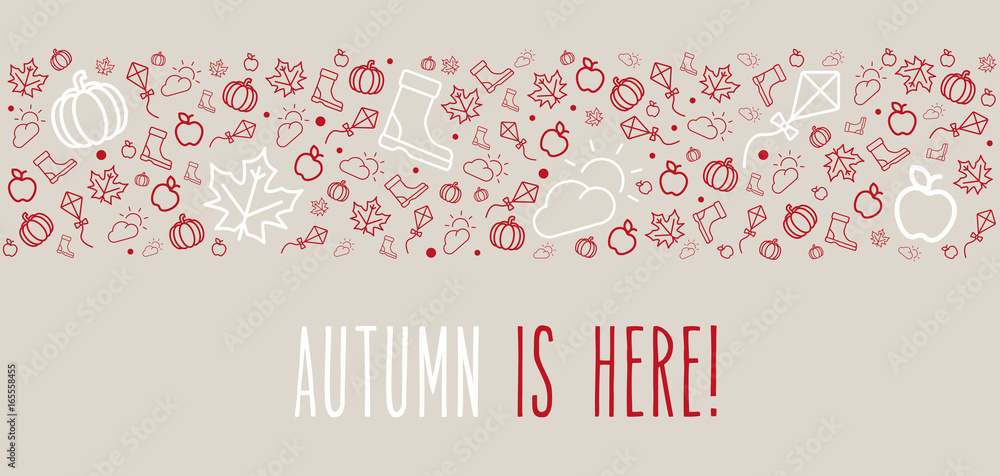 Greeting Card with Autumn is here typo