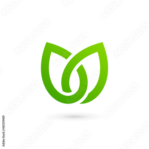 Eco leaves tulip logo icon design template elements
