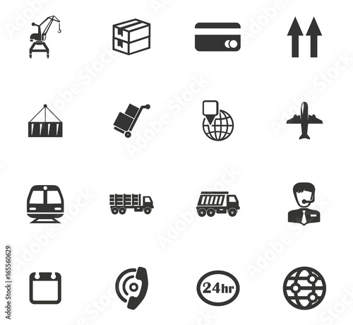 Logistic icons set photo