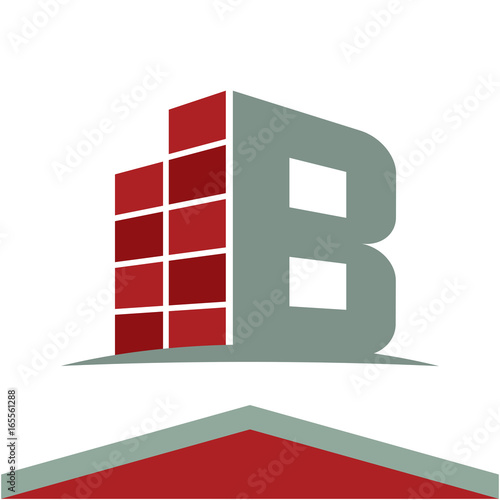 Icons for construction business logo with the initials letter B