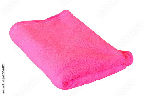 pink towel over white