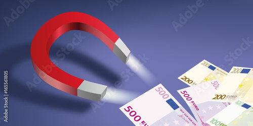 aimant - billet de banque - banque - investissement - concept - argent - réussite
