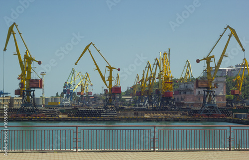 Cranes in the seaport.