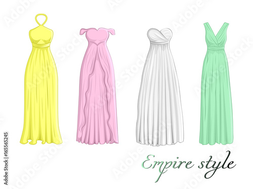 Four dresses in Empire style