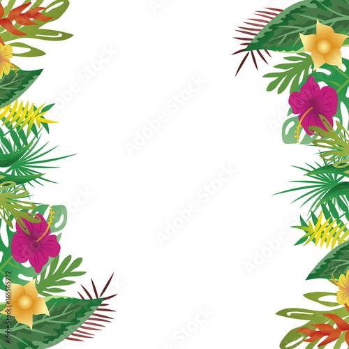 Floral and leaves of summer, with copy space background.