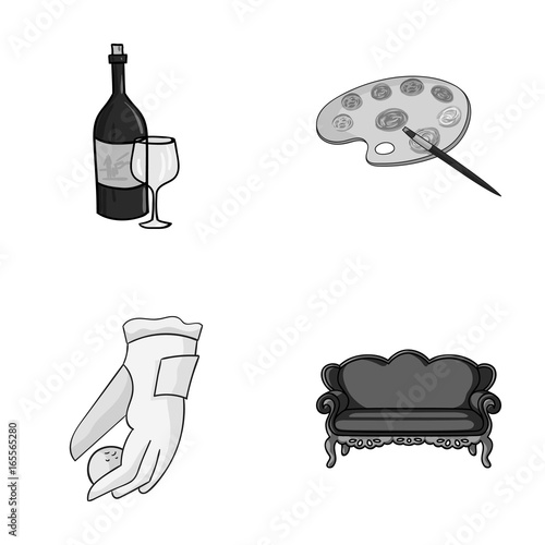 alcohol, sport and other monochrome icon in cartoon style.art, furniture icons in set collection.