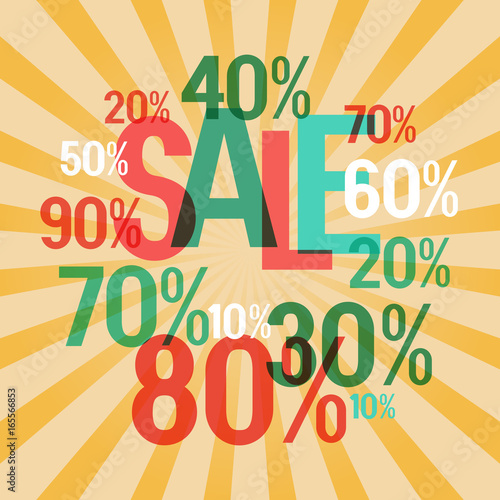 Sale poster with percent discount