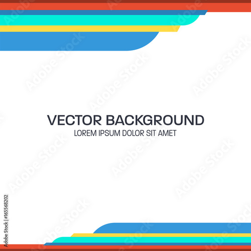 Colorful Wavy Vector Background with Flat Color Style