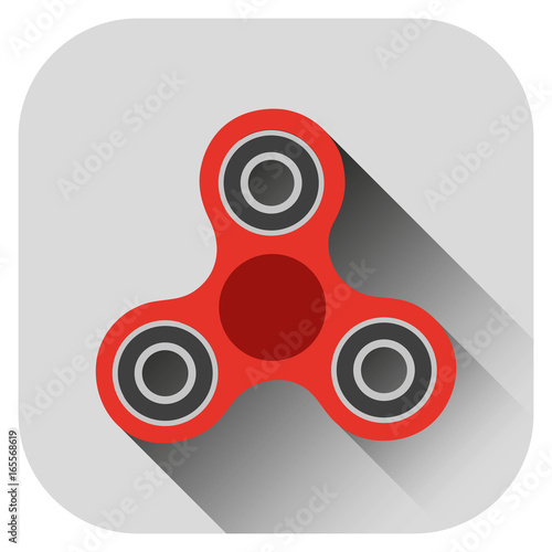 Red spinner vector icon with shade