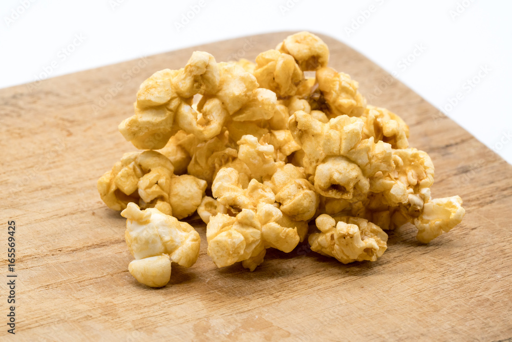 Popcorn corn caramel macro image Popcorn corn caramel macro image
