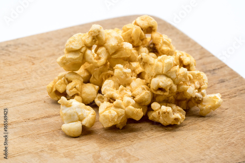 Popcorn corn caramel macro image