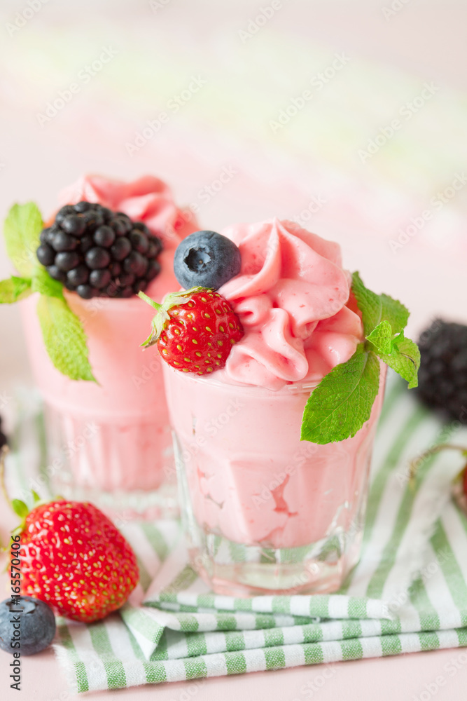 Soft homemade whipped berry ice cream Soft homemade whipped berry ice cream