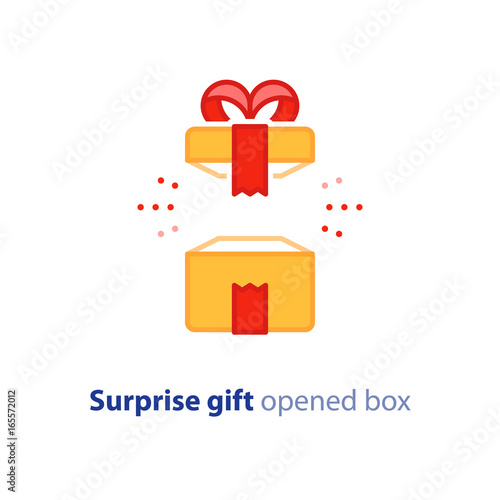 Super gift, amazing present, surprising opened box, happy birthday, promotion package