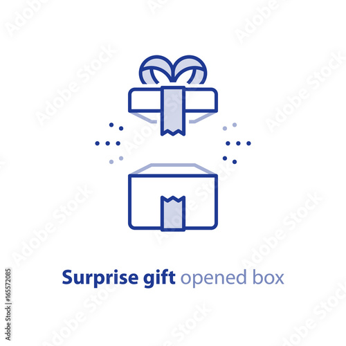 Super gift, amazing present, surprising opened box, happy birthday, promotion package