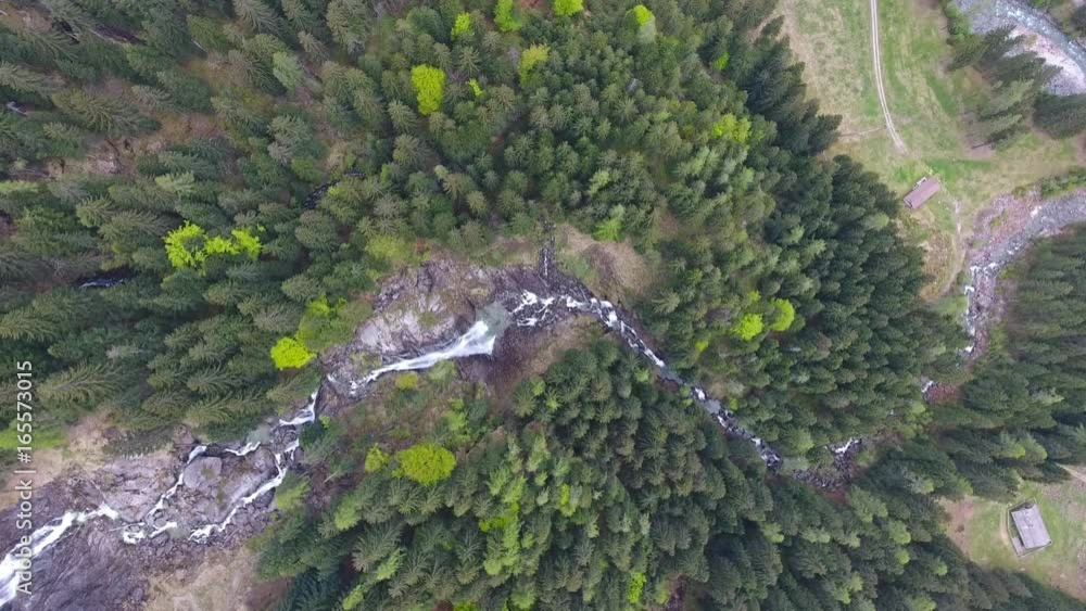 Flying down over Cascata Di Lares waterfall at spring, Italy, 4k
Flying down over Cascata Di Lares waterfall at spring, Italy, 4k