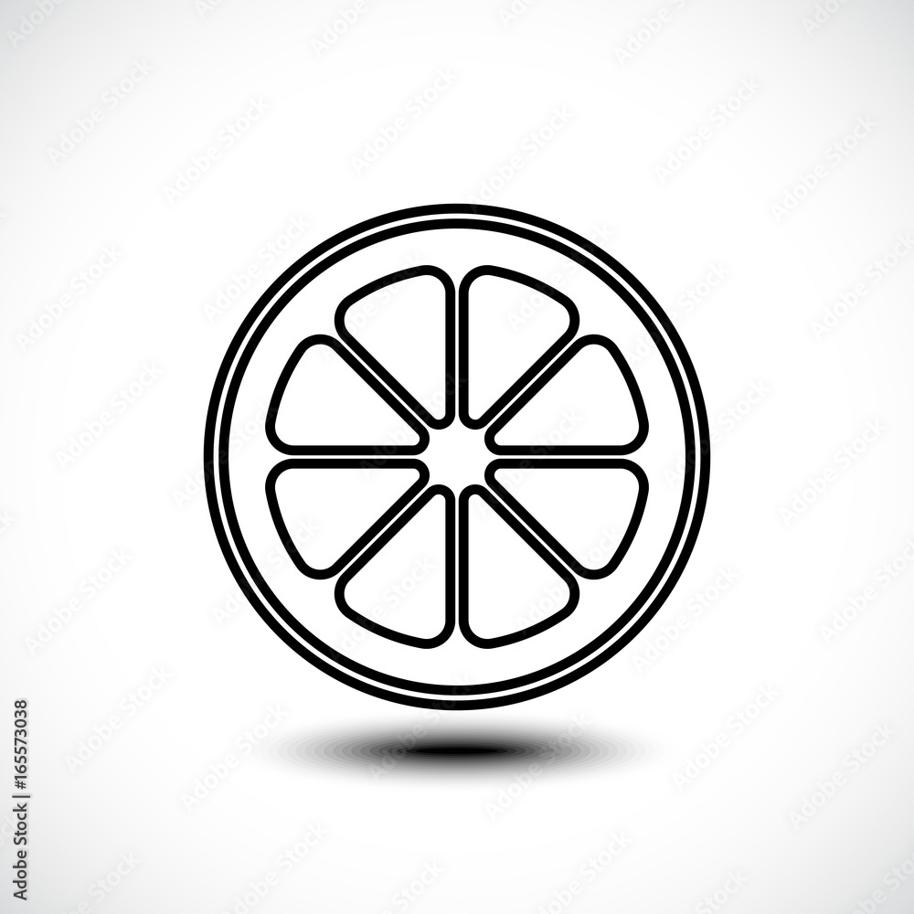 Obraz premium Vector illustration of lemon, orange, lime, grapefruit slice on white background