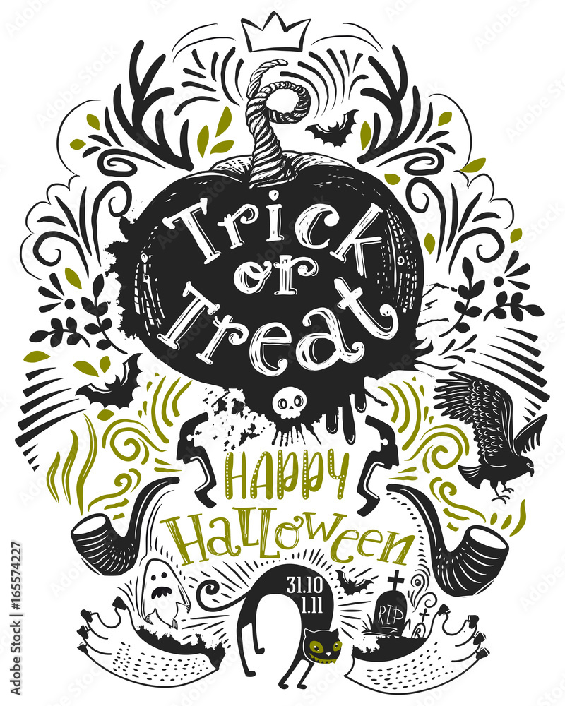Hand drawn Halloween lettering