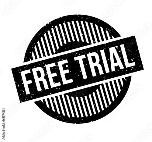 Free Trial rubber stamp. Grunge design with dust scratches. Effects can be easily removed for a clean, crisp look. Color is easily changed.