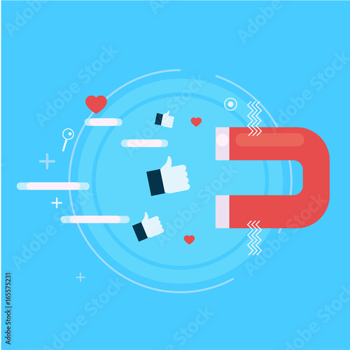 Retention strategy. Magnet attracts the likes