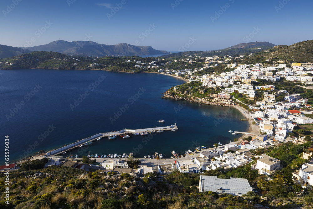 View of Panteli village on Leros island in Greece.
View of Panteli village on Leros island in Greece.