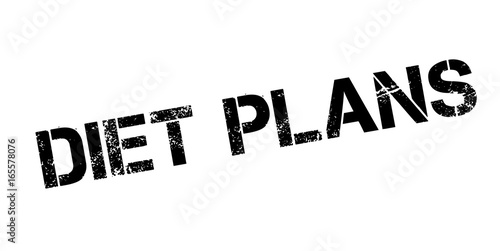 Diet Plans rubber stamp. Grunge design with dust scratches. Effects can be easily removed for a clean, crisp look. Color is easily changed.
