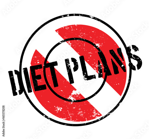 Diet Plans rubber stamp. Grunge design with dust scratches. Effects can be easily removed for a clean, crisp look. Color is easily changed.
