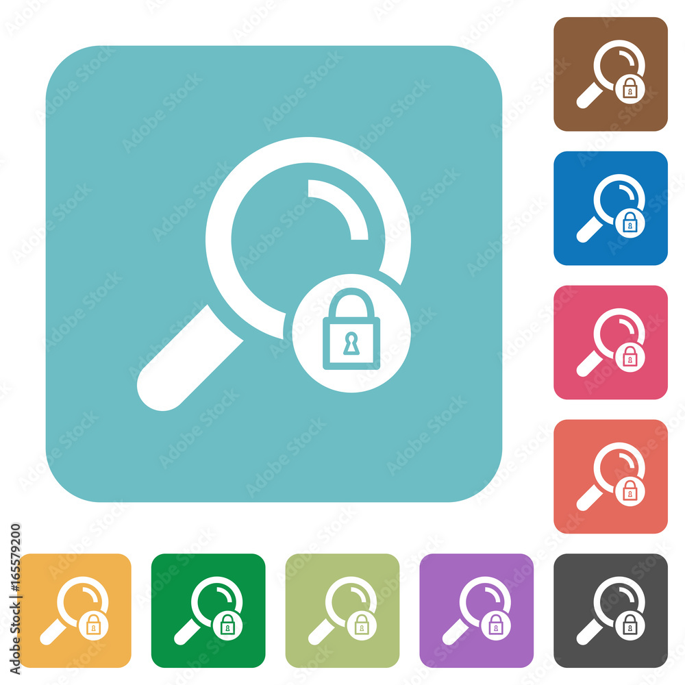 Search locked rounded square flat icons Search locked rounded square flat icons