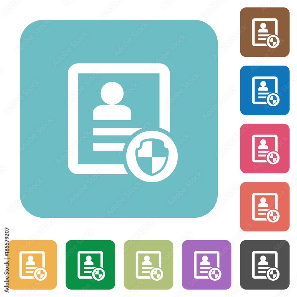 Protect contact rounded square flat icons Protect contact rounded square flat icons
