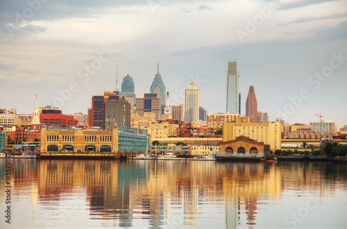 Philadelphia cityscape at sunrise