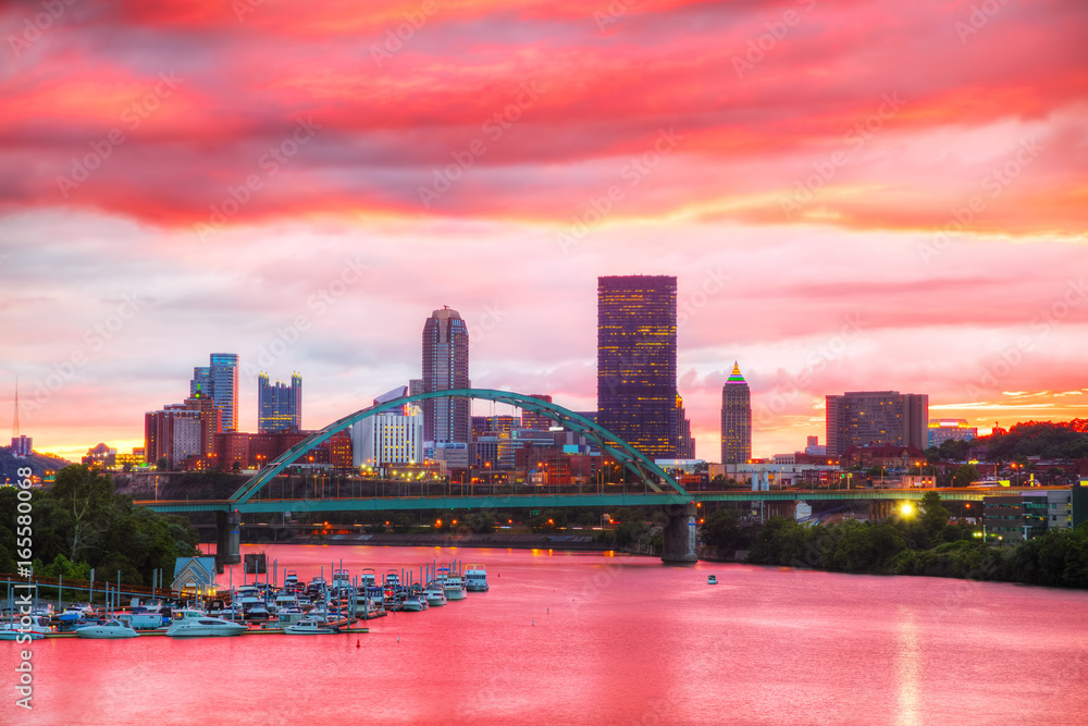Pittsburgh cityscape with the Ohio river