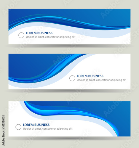 Business banner wave set, card brochure cover template photo