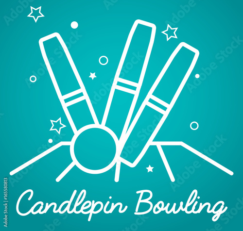 Candlepin bowling, simple vector illustration