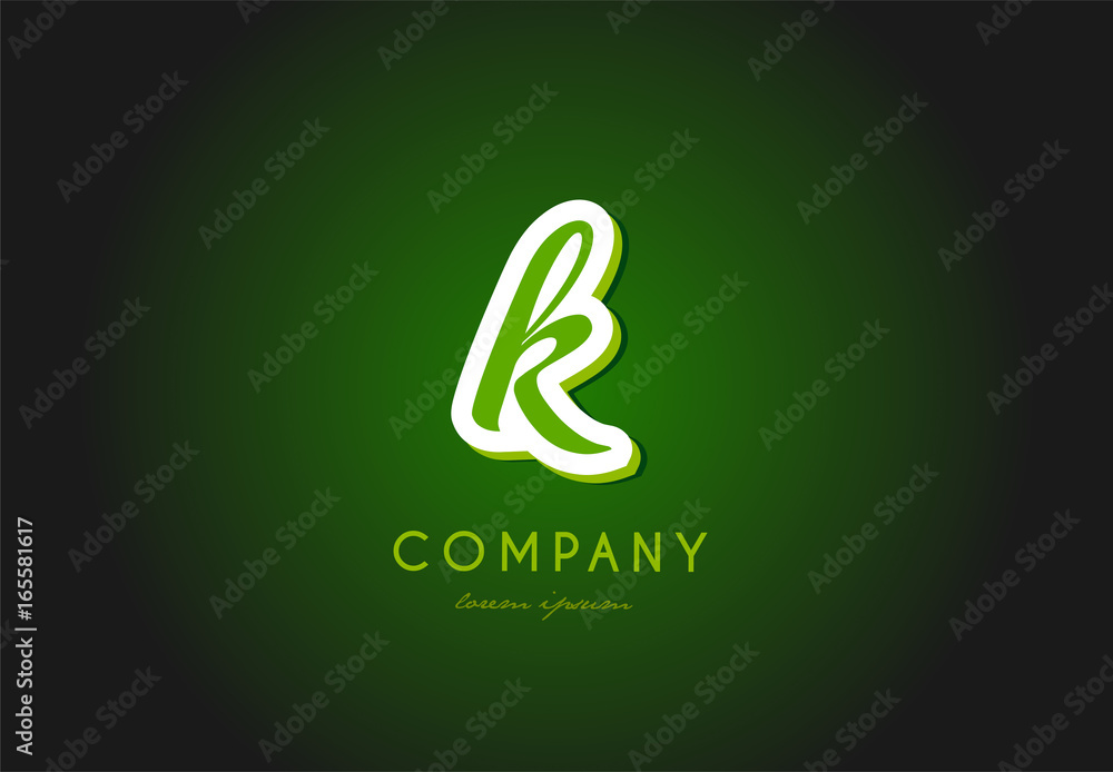 K alphabet letter logo green 3d company vector icon design K alphabet letter logo green 3d company vector icon design
