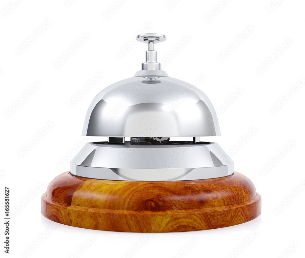 Hotel service bell isolated on white background, 3D rendering 