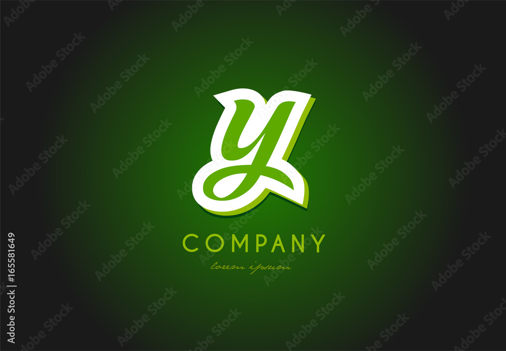 Y alphabet letter logo green 3d company vector icon design Y alphabet letter logo green 3d company vector icon design