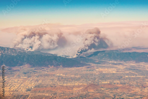 Fires burning in the mountains in north Los Angeles county, CA