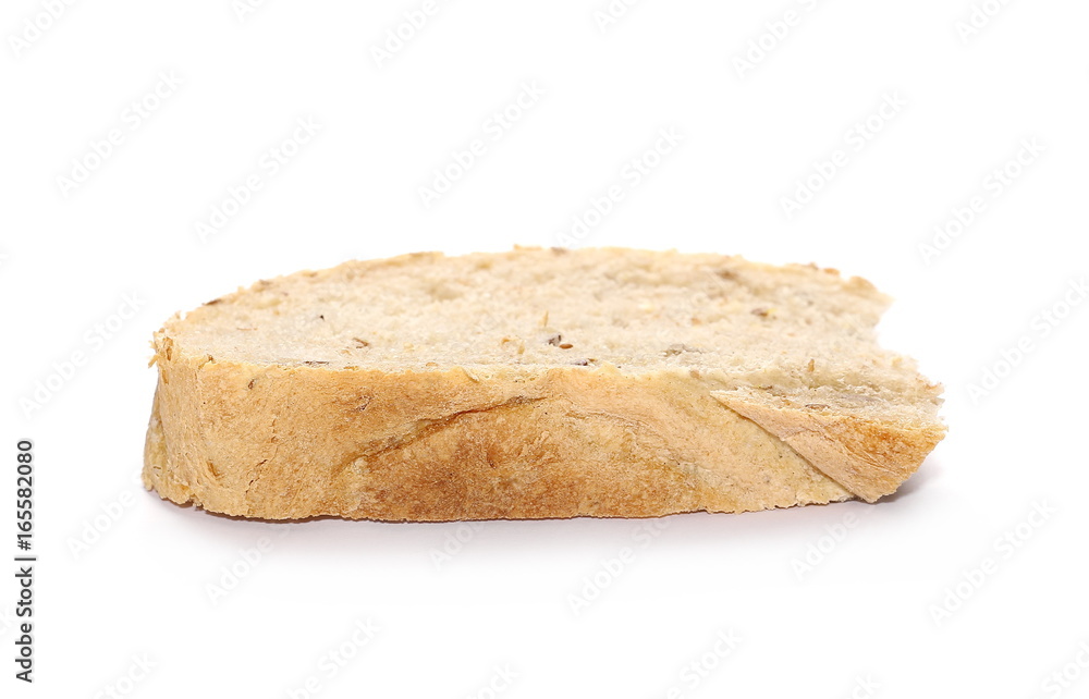 Whole wheat bread slices without additives, isolated on white background Whole wheat bread slices without additives, isolated on white background
