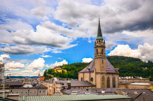 Aerial view of Salzburg, Salzburger Land, Austria