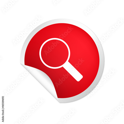 runder Sticker rot Lupe