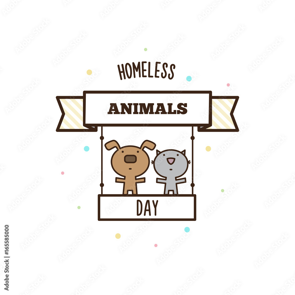 Homeless animals day. Vector illustration Homeless animals day. Vector illustration