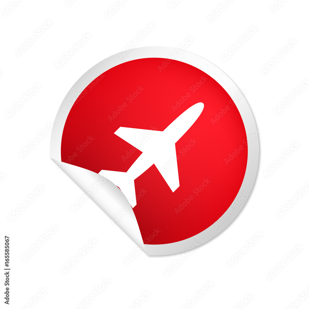runder Sticker rot Flugzeug runder Sticker rot Flugzeug