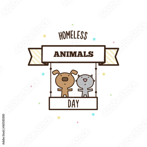 Homeless animals day. Vector illustration