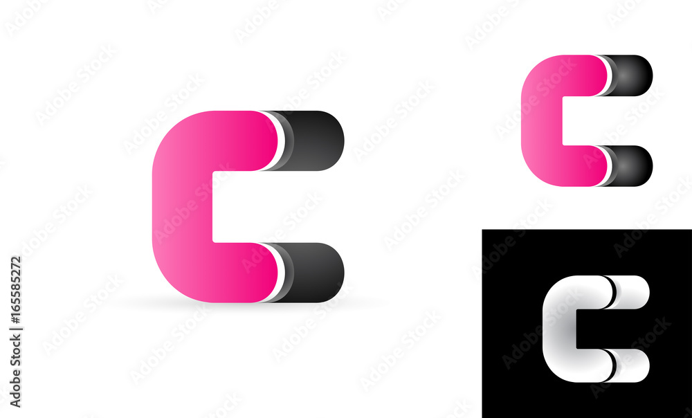 C pink black alphabet letter logo vector icon design C pink black alphabet letter logo vector icon design