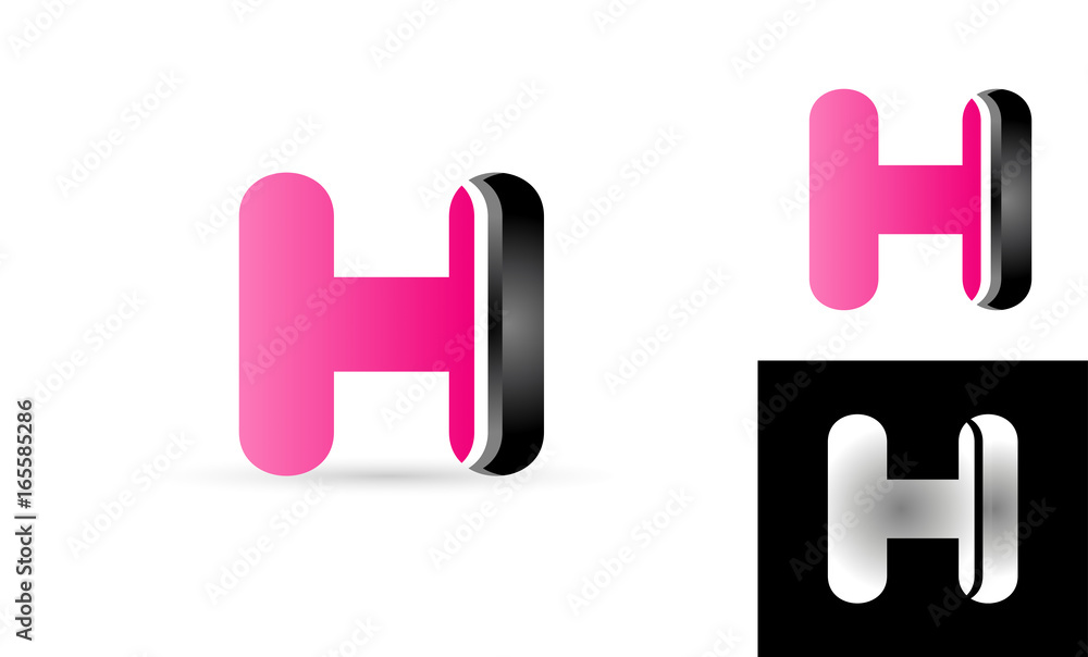 H pink black alphabet letter logo vector icon design H pink black alphabet letter logo vector icon design