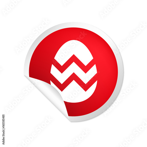 runder Sticker rot Osterei